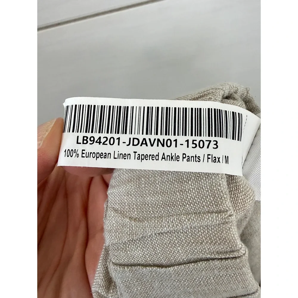 Quince 100% European Linen Tapered Ankle Pants Flax Pull On Pockets M